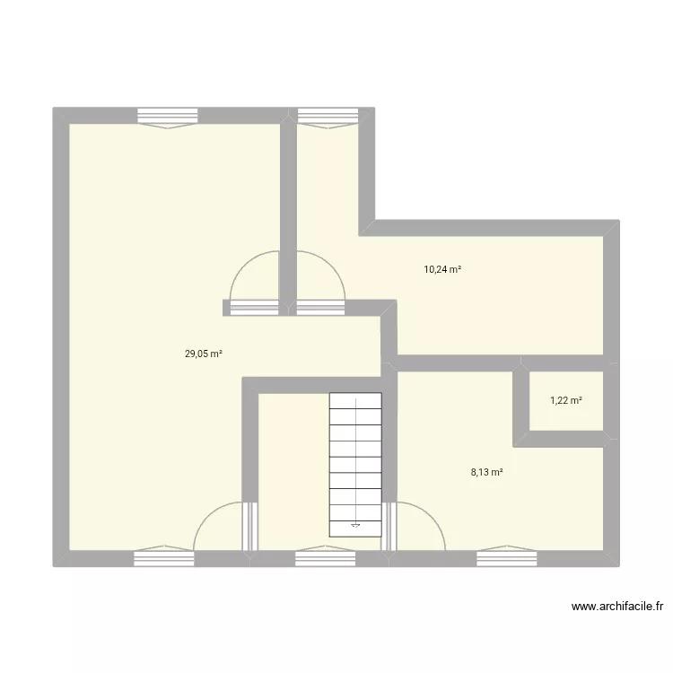 Etage changement. Plan de 4  et 49 m²