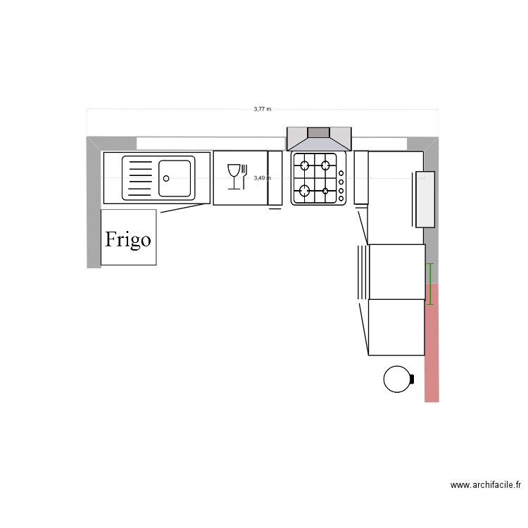 cuisine. Plan de 0 pièce et 0 m2