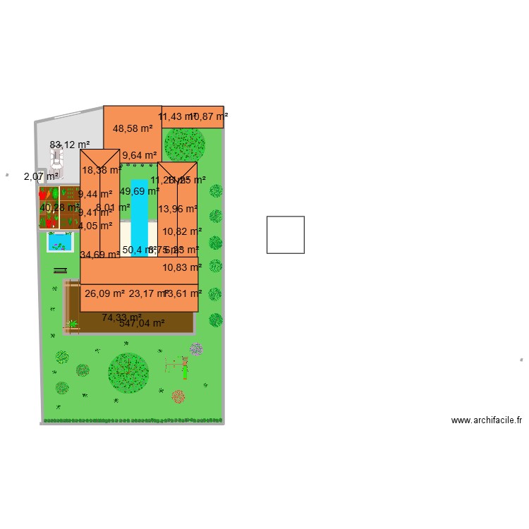VEGBHYRNRNB. Plan de 27 pièces et 1147 m2