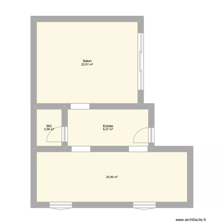 MAISON RDC. Plan de 4  et 55 m²