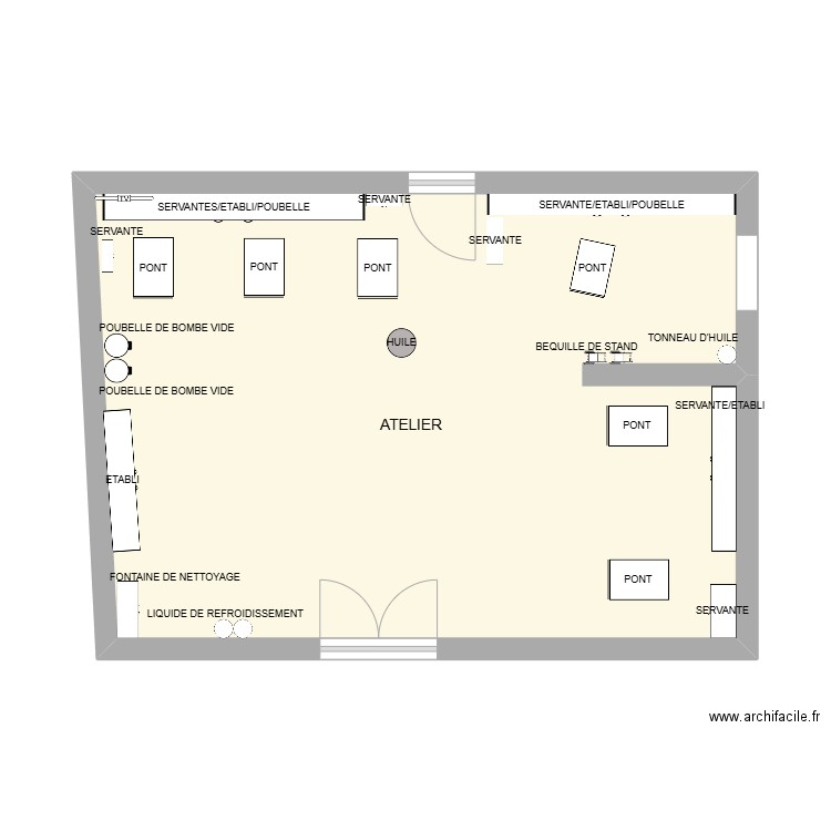 atelier. Plan de 1 pièce et 40 m2
