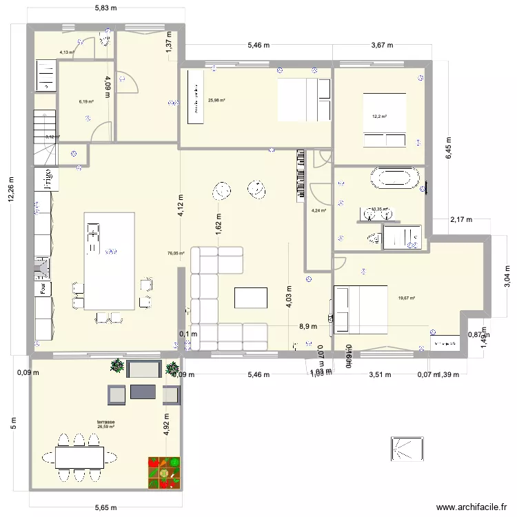maison Mentho256. Plan de 10  et 189 m²