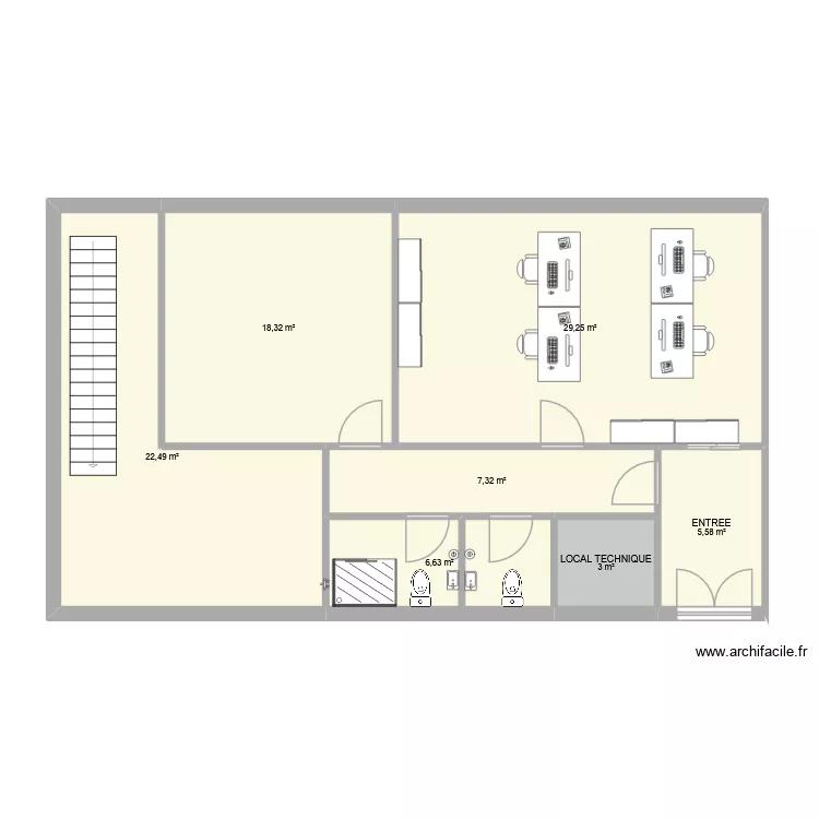 ENTREPOT MENIN. Plan de 7 Pièces et 93 m²