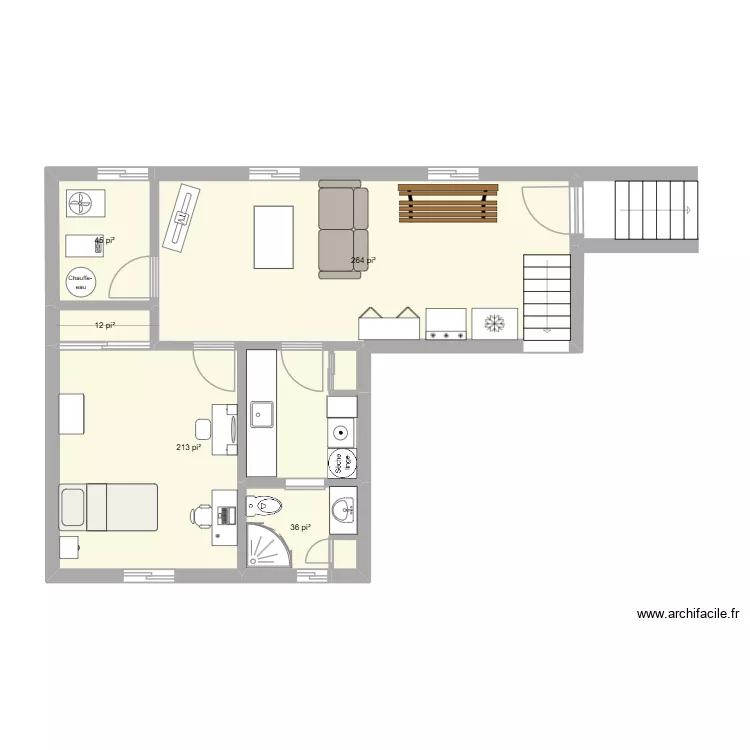 FG-65C. Plan de 5 Pièces et 53 m²