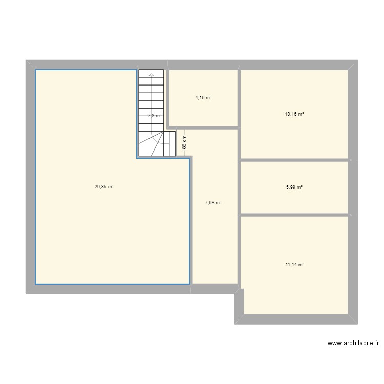 beuret 235. Plan de 7 pièces et 72 m2