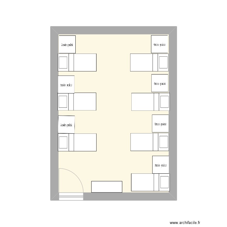 chambre 6. Plan de 1 pièce et 19 m2