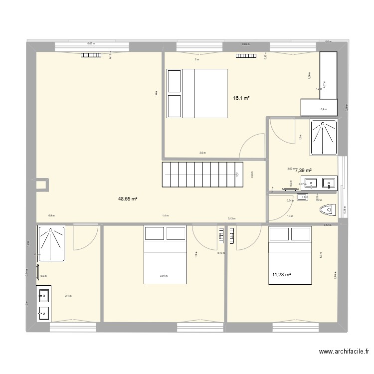 blg10. Plan de 9 pièces et 162 m2