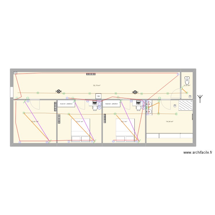 M. BLOTIERE Jonathan. Plan de 6 pièces et 90 m2