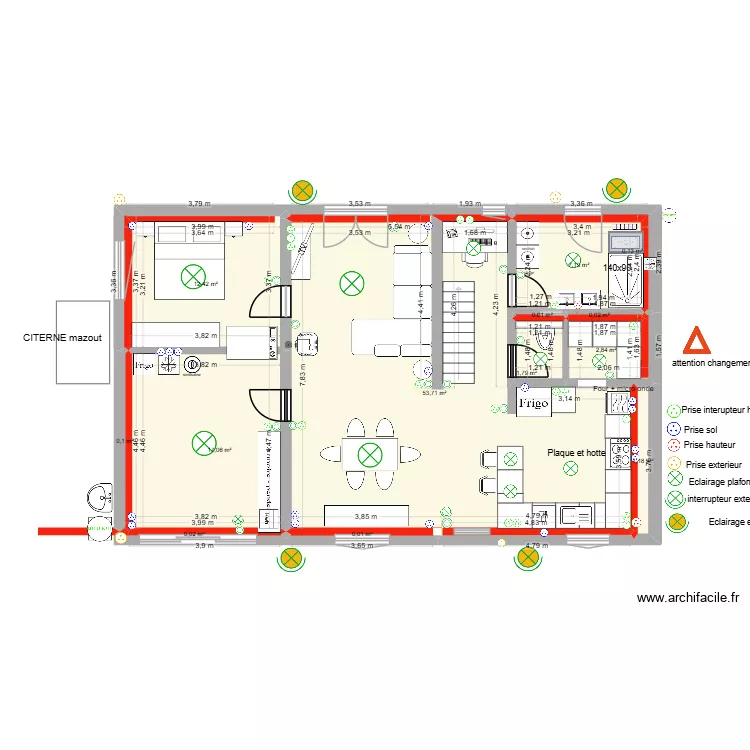 plan r d ch C. Plan de 13  et 96 m²