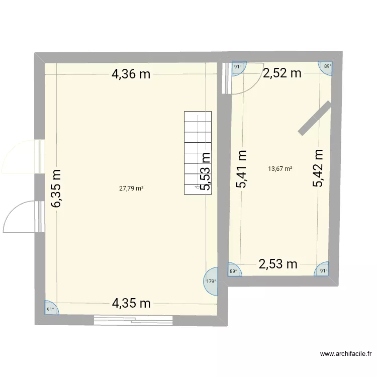 Maison Beignon. Plan de 2  et 41 m²