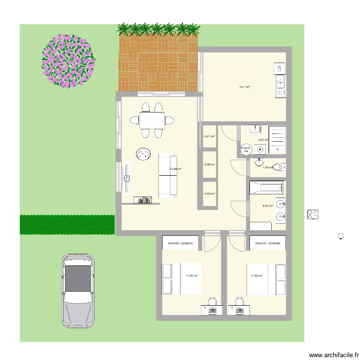 Maison 85 m² - Terrain 200 m². Plan de Maison 85 m² - Terrain 200 m². Plan de