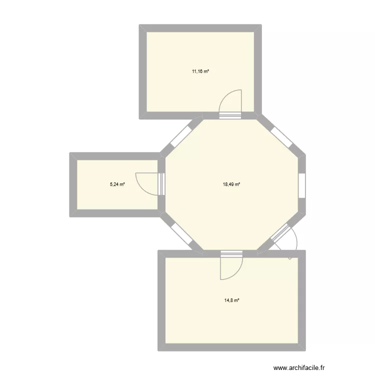 LDD_escapegame. Plan de 4  et 50 m²