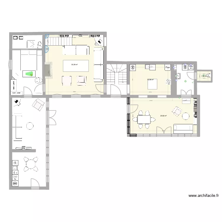 Maison de St Laurent - Falaise RDC. Plan de 4 et 70 m² Maison de St Laurent - Falaise RDC. Plan de 4 et 70 m²