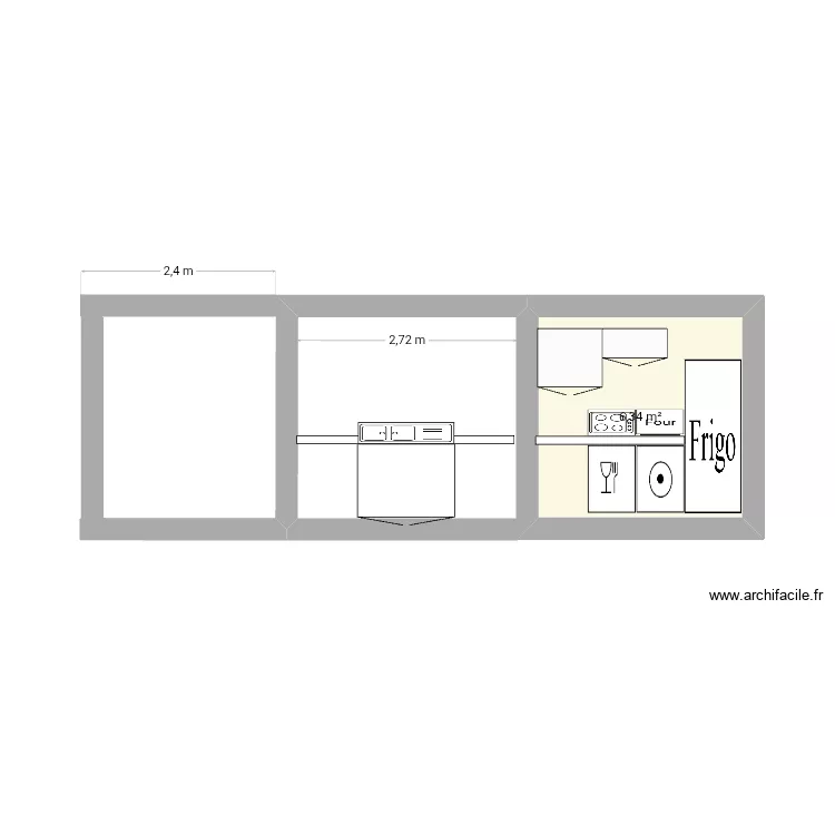 Mur electro. Plan de 1  et 6 m²