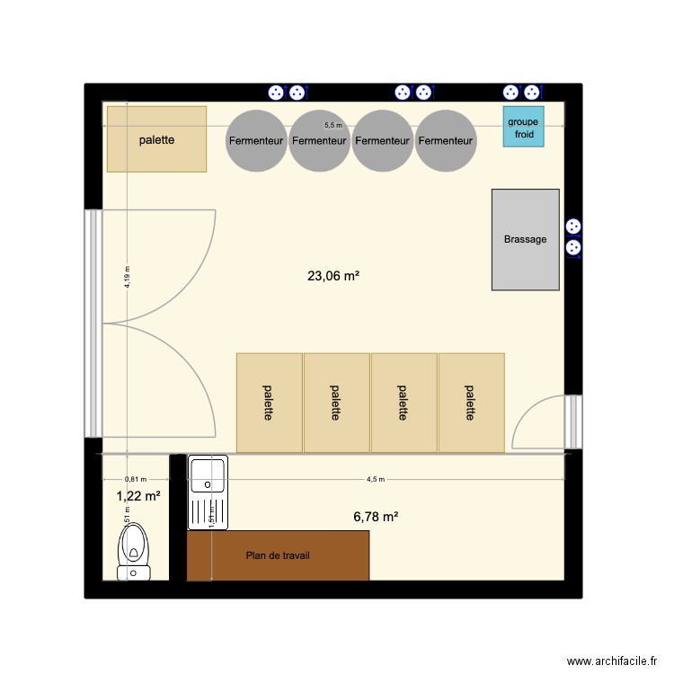 Garage. Plan de 3 pièces et 31 m2