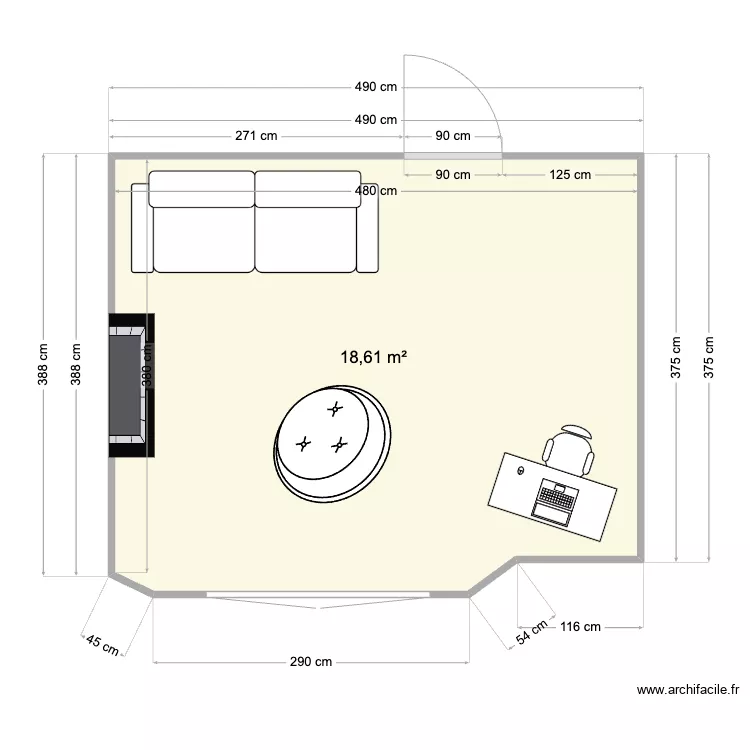APPTVH - SALON. Plan de 