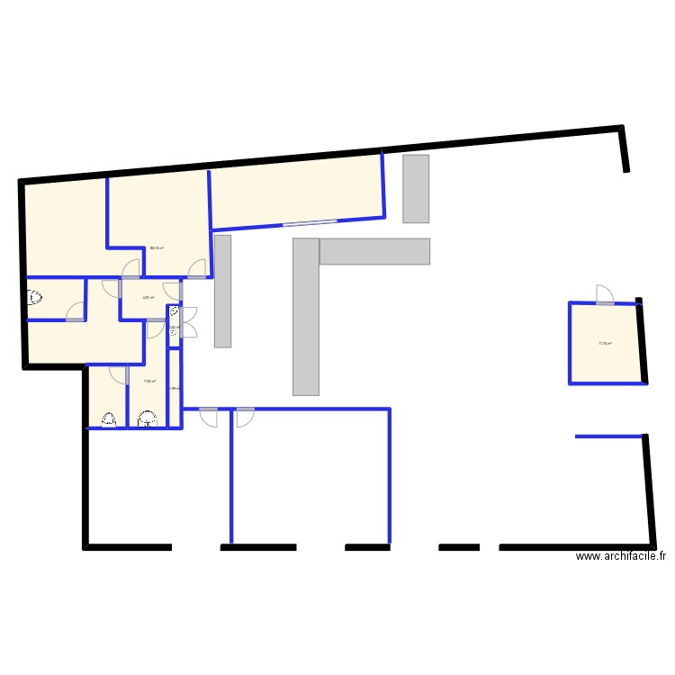 Bureau de tabac. Plan de 6 pièces et 115 m2