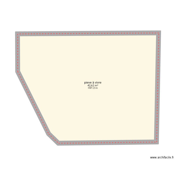 ma maison. Plan de 1 pièce et 43 m2