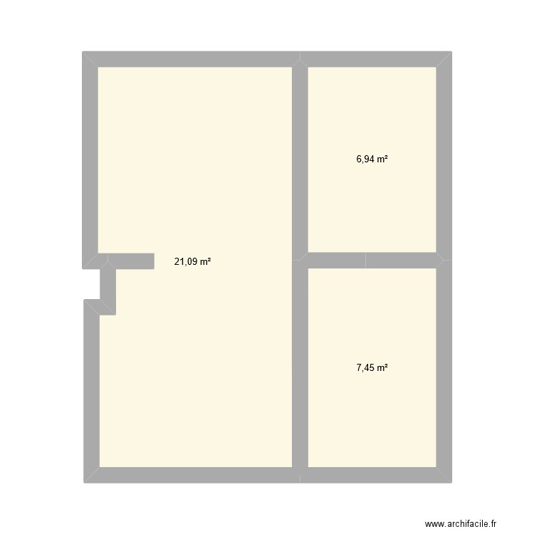 Maison. Plan de 3 pièces et 35 m2