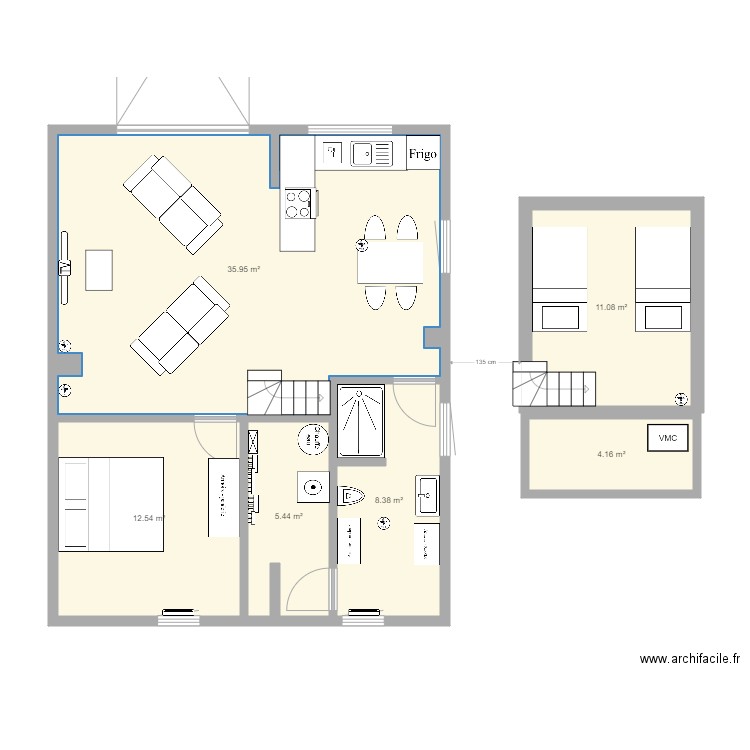 Gites final 13 meuble V3. Plan de 10 pièces et 105 m2