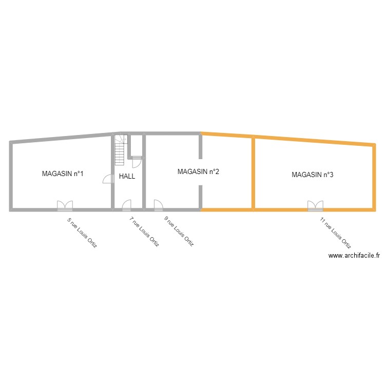 ORTIZ - surfaces. Plan de 5 pièces et 208 m2