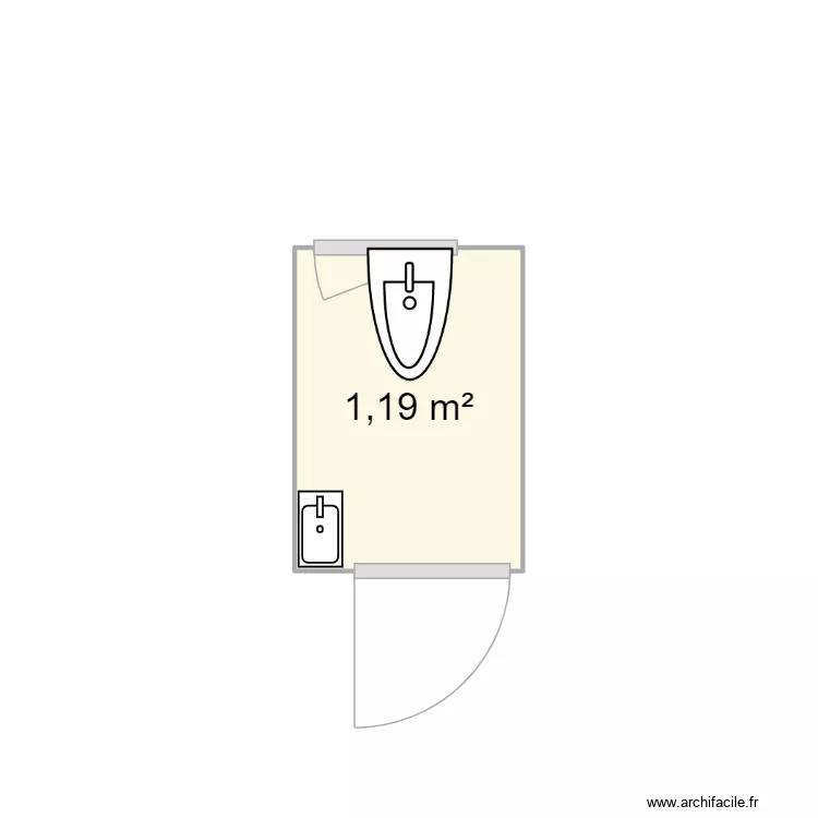 WC Florac. Plan de 1 et 1 m² WC Florac. Plan de 1 et 1 m²