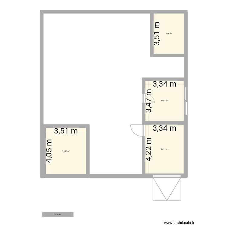Plan2. Plan de 5 pièces et 49 m2