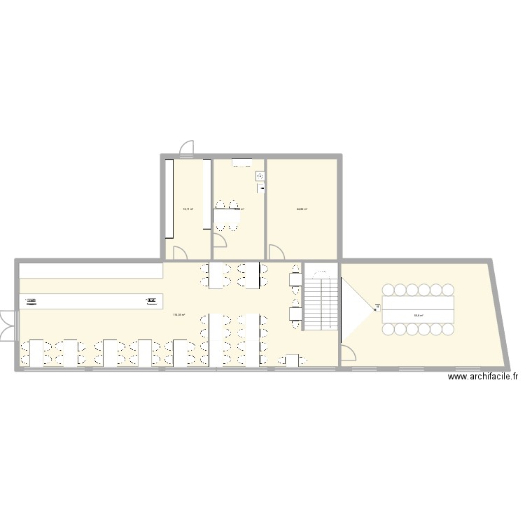 Charleroi. Plan de 5 pièces et 229 m2