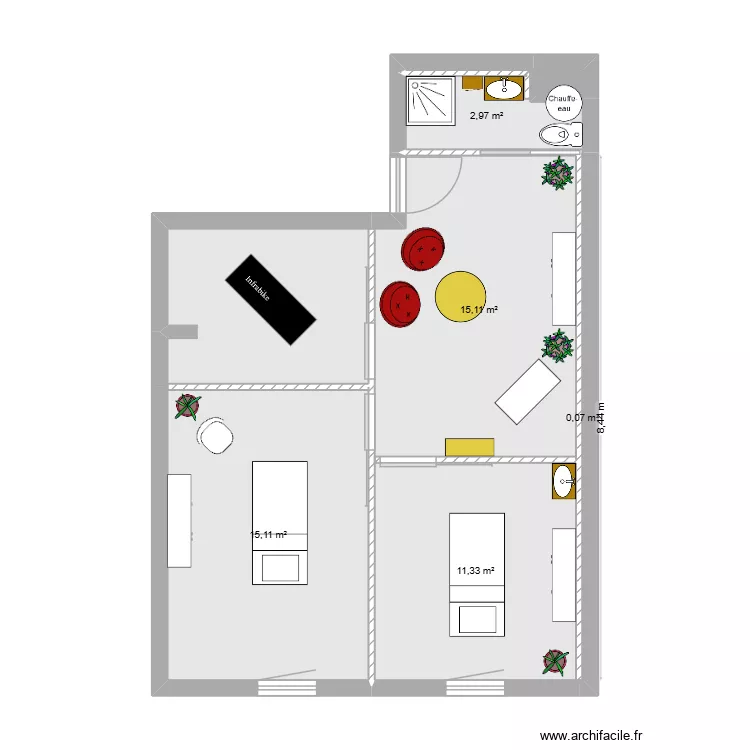 Corporis Concordia. Plan de 7  et 53 m²
