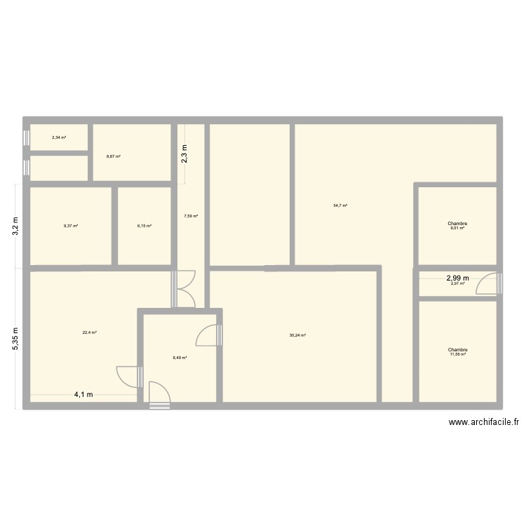 CORBARIEU RDC 1. Plan de 12 pièces et 175 m2
