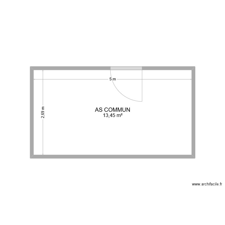 2eme prevotiere BG. Plan de 1 pièce et 13 m2