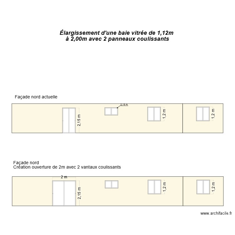 Façade nord. Plan de 0 pièce et 0 m2