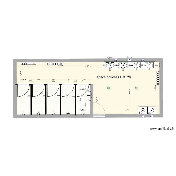 VOLU SAN BAT 20. Plan de 5 pièces et 33 m2