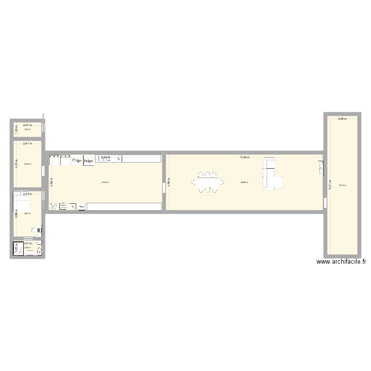 Container 1. Plan de 7 pièces et 173 m2