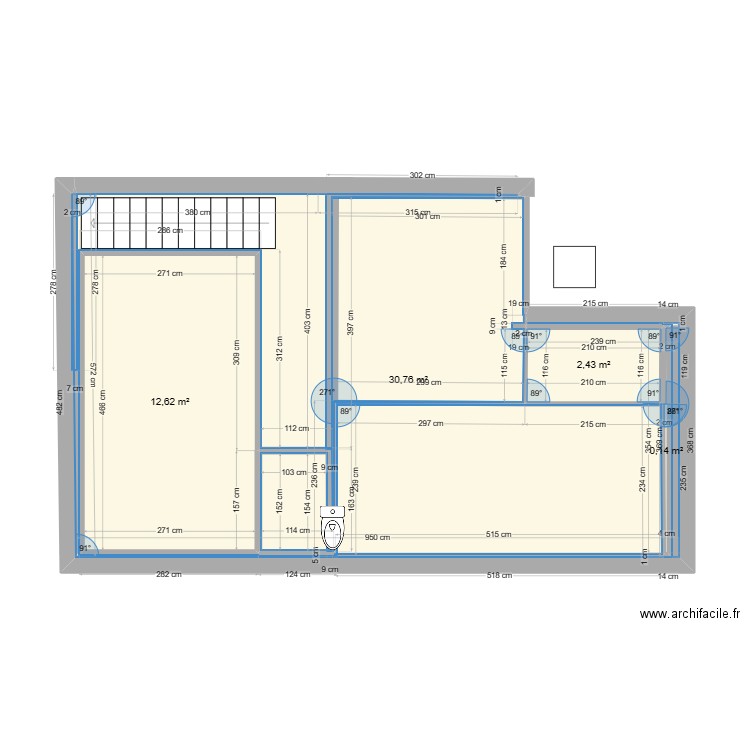 ETAGE VUE NORD 4. Plan de 4 pièces et 46 m2