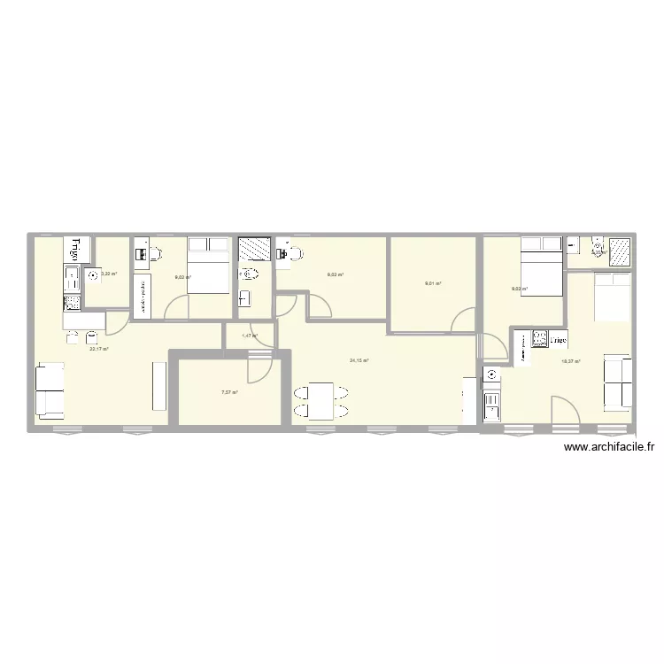 45 et 45 bis. Plan de 11  et 115 m²