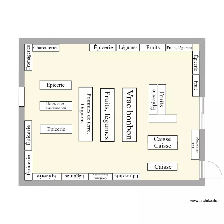 Plan magasin. Plan de 