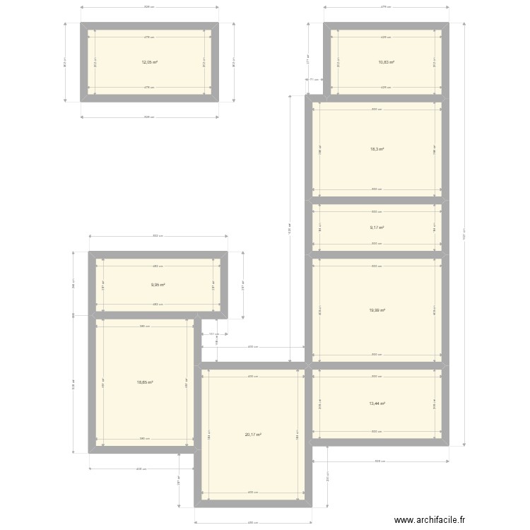 Le Hameau 3. Plan de 9 pièces et 133 m2