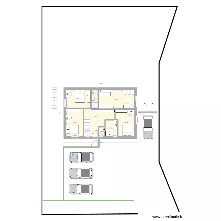 25-11 invers&eacute; devant std droite vie Ouest. Plan de 19  et 258 m²