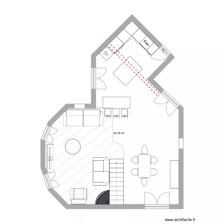 Nicole & Pierre plan am&eacute;nagement. Plan de 1  et 55 m²