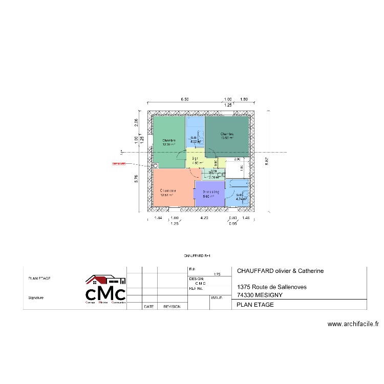 Chauffard etage. Plan de 0 pièce et 0 m2