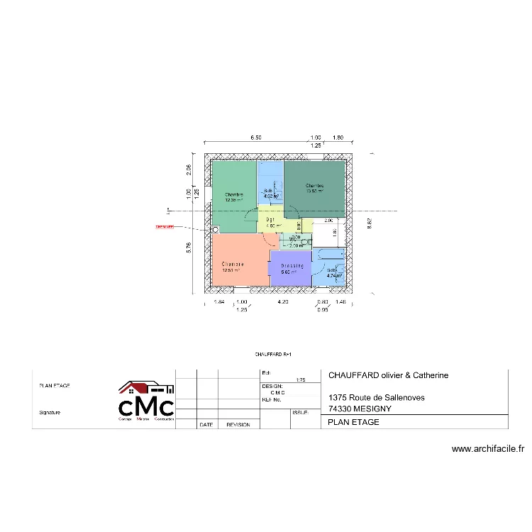 Chauffard etage. Plan de 