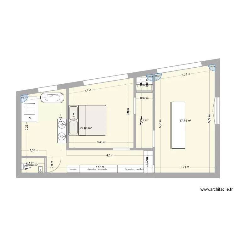 EXTENSION 1. Plan de 4 Pièces et 49 m² EXTENSION 1. Plan de 4 Pièces et 49 m²