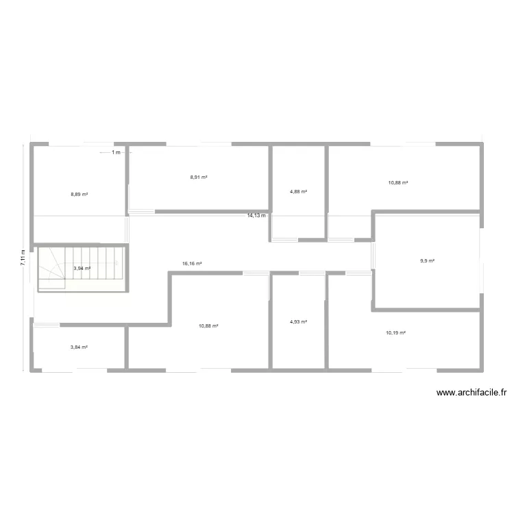 pension 8. Plan de 31  et 185 m²
