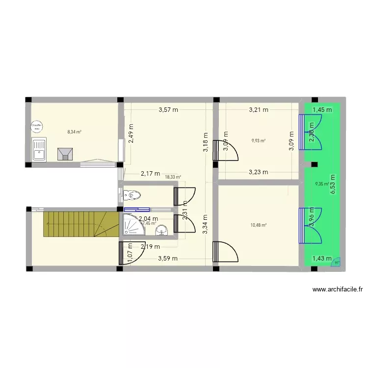 etage1-11. Plan de 6 Pièces et 58 m² etage1-11. Plan de 6 Pièces et 58 m²
