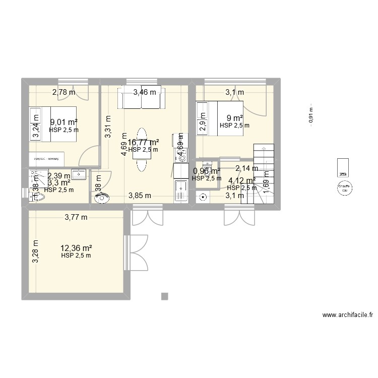 EYGLIERS EXTENSION EN NORD. Plan de 11 pièces et 120 m2