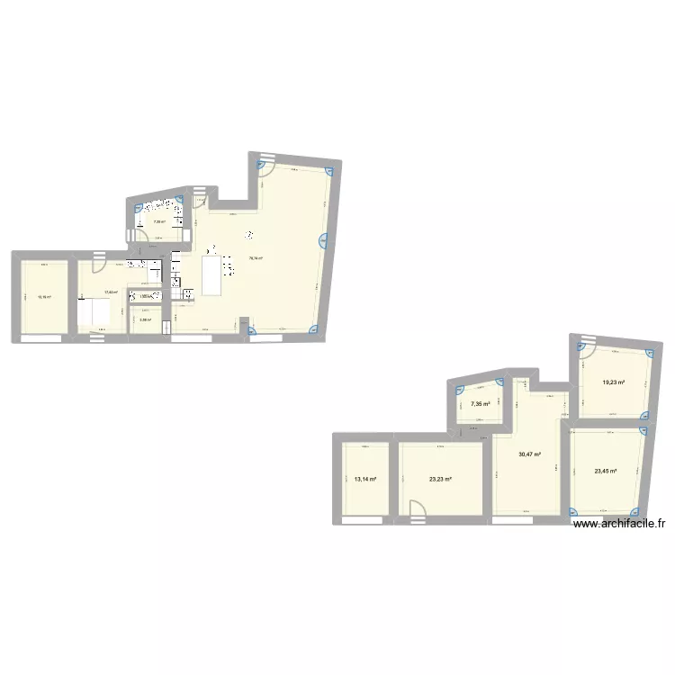 La Massonni&egrave;re 2. Plan de 12  et 239 m²