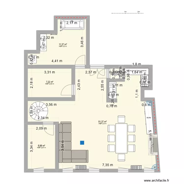 Fils en future 3. Plan de 6 Pièces et 78 m² Fils en future 3. Plan de 6 Pièces et 78 m²