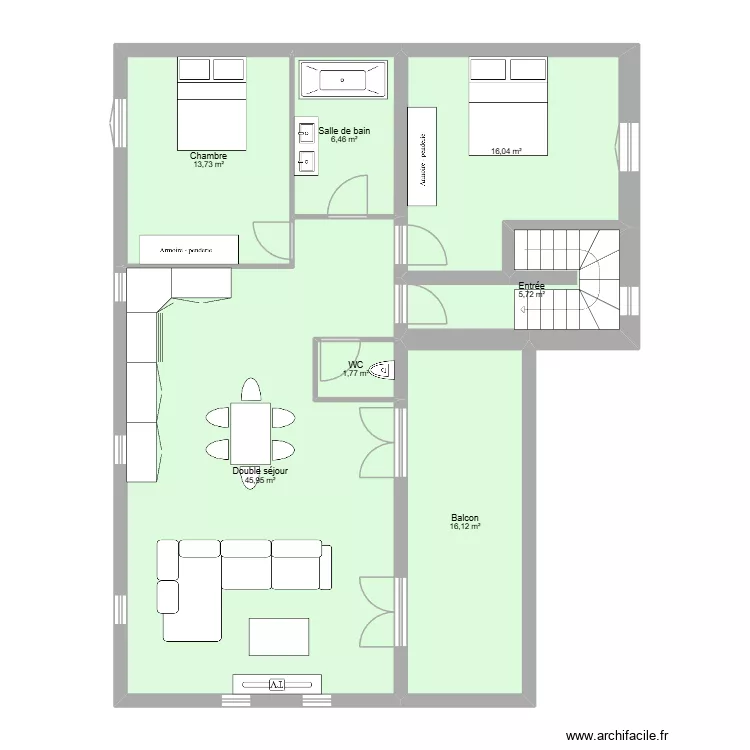 CRAPONNE DERNIER ETAGE. Plan de 