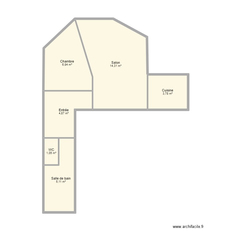 plan mohaman. Plan de 6 pièces et 36 m2